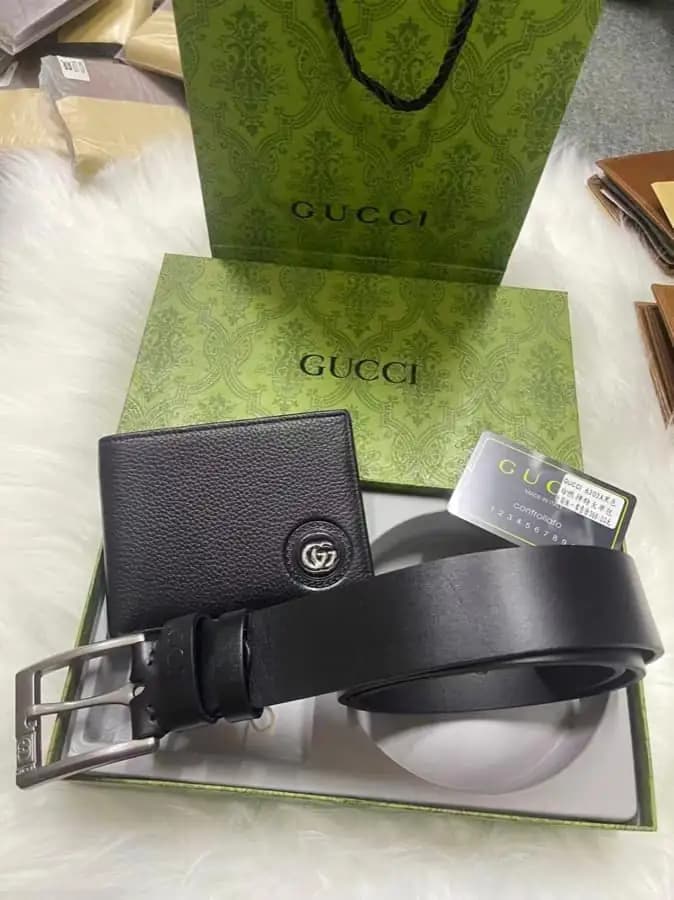 Boxed belt and wallet gift set
